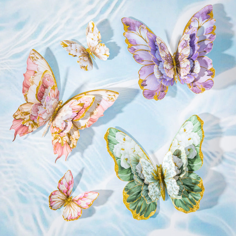 10 Pcs Gold Foil Butterfly Stickers SZD