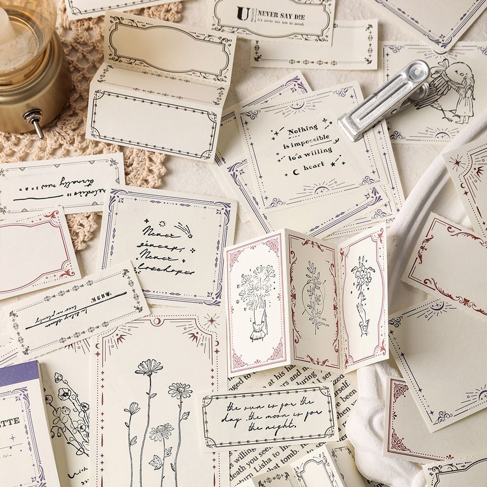 50 Pcs Vintage Notepad Paper JZRS