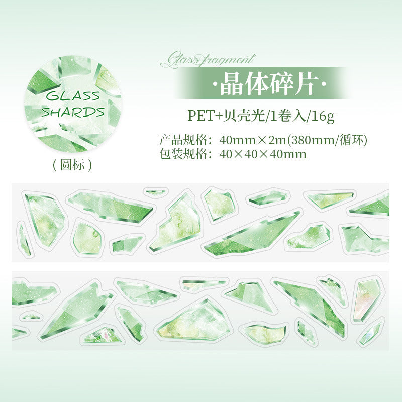 1 Roll Glass Fragments PET Stickers Tape BLSP