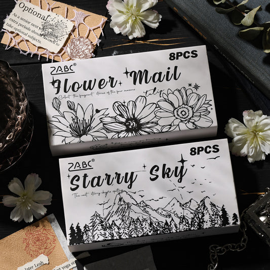 8 Pcs Flower Galaxy Wooden Stamps Kit XCXY