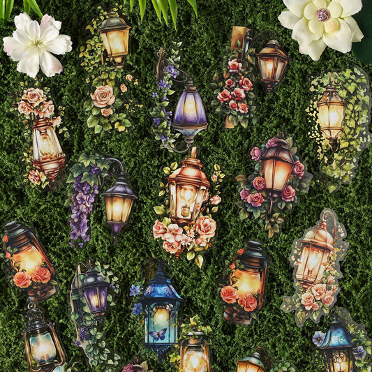 10 Pcs Floral Light PET Stickers DHHJ