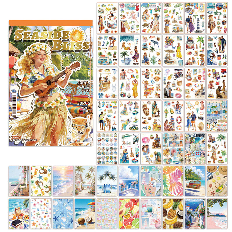 A5 Mixed Material Sticker Book - Seaside Bliss
