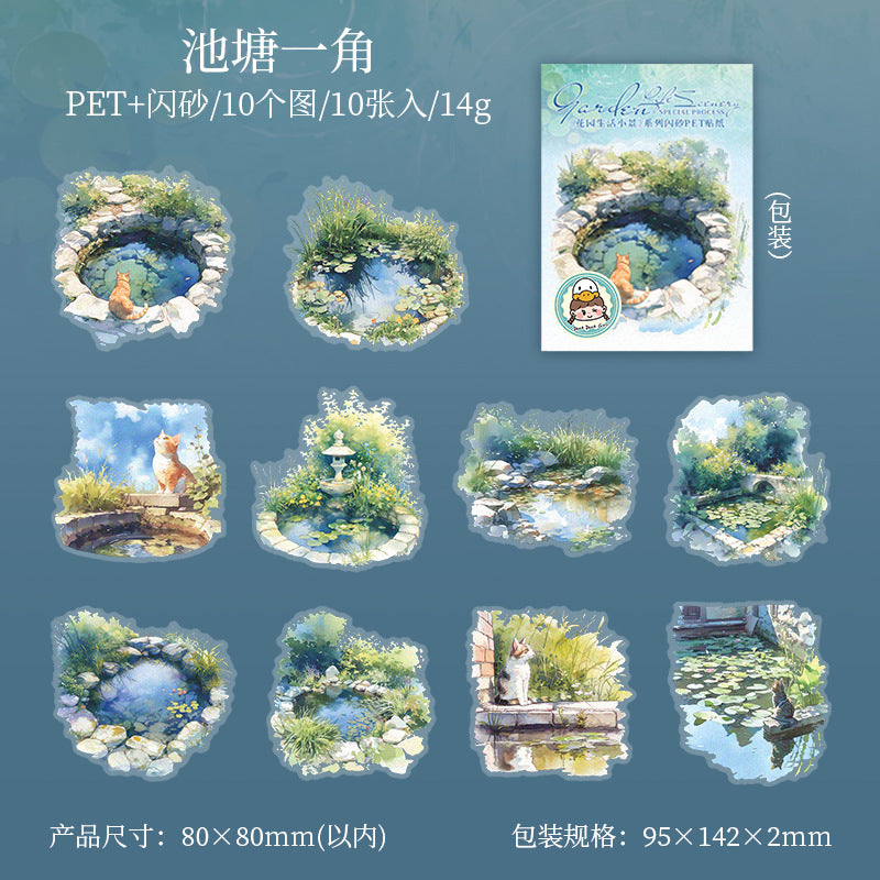 10 Pcs Garden PET Stickers HYSH