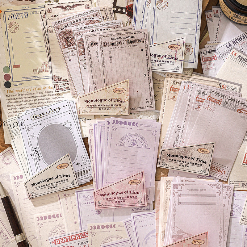 30 Pcs Vintage Notepad Paper SGDB