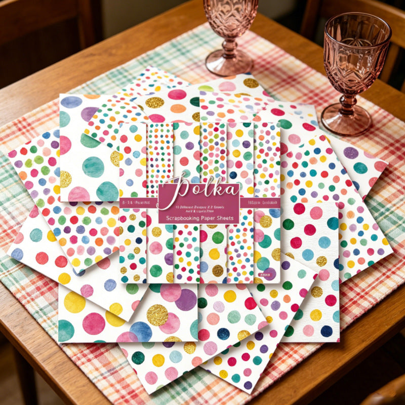 6 inch Polka Dots Scrapbook Paper Pad SKP610