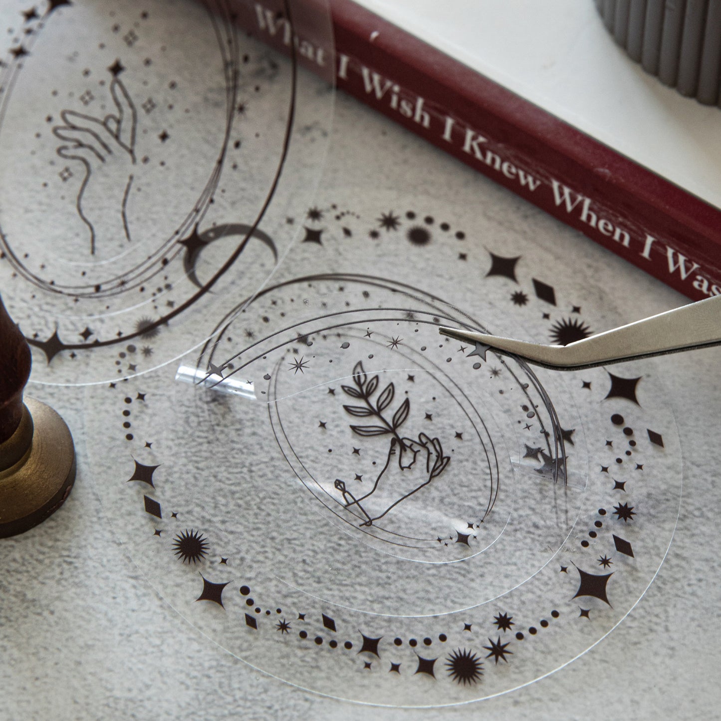 10 Pcs Round Frame PET Stickers YHBWG