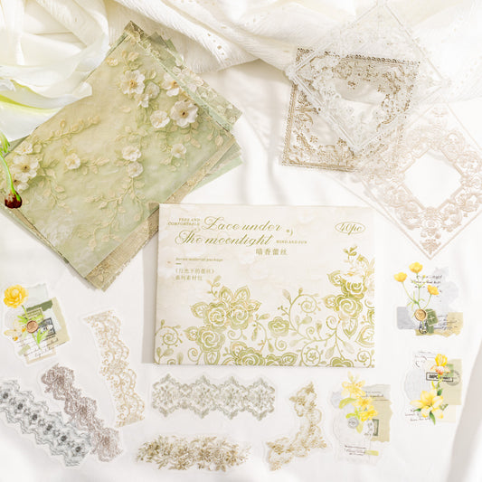 40 Pcs Scrapbook and Lace Stickers Set YGXLS