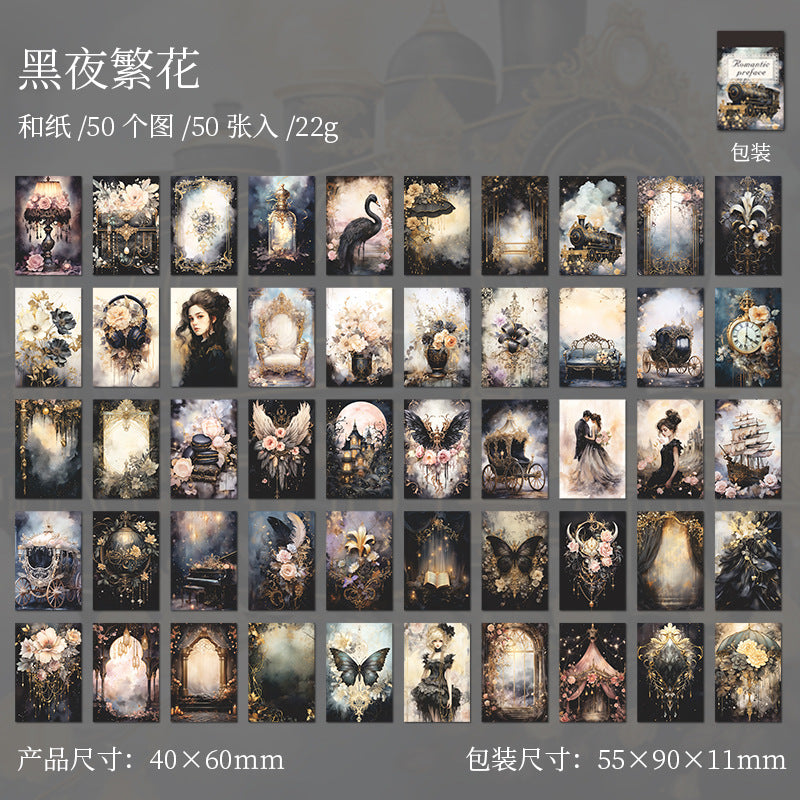 50 Pcs Vintage Washi Stickers Book LMXZ