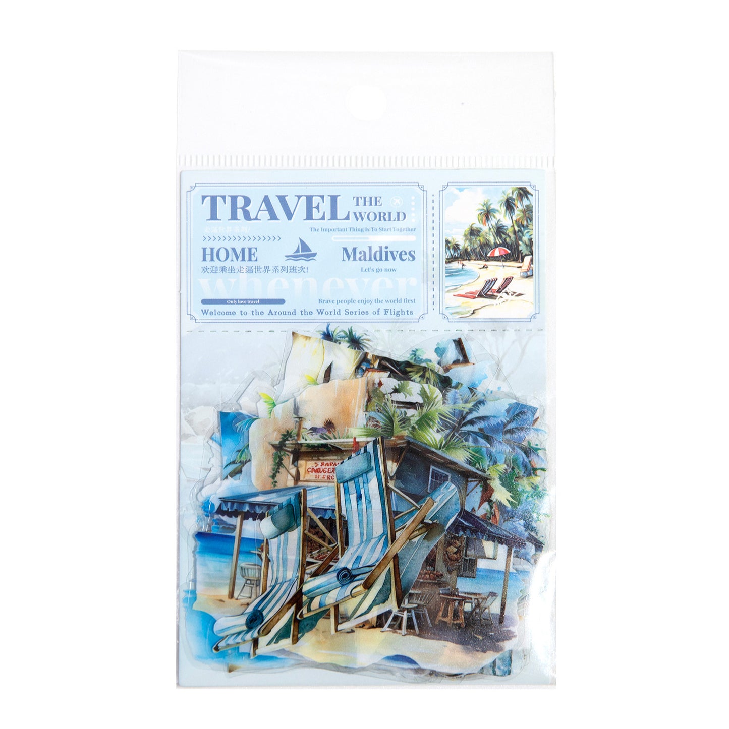 20 Pcs Travel Themed PET Stickers ZBSJ