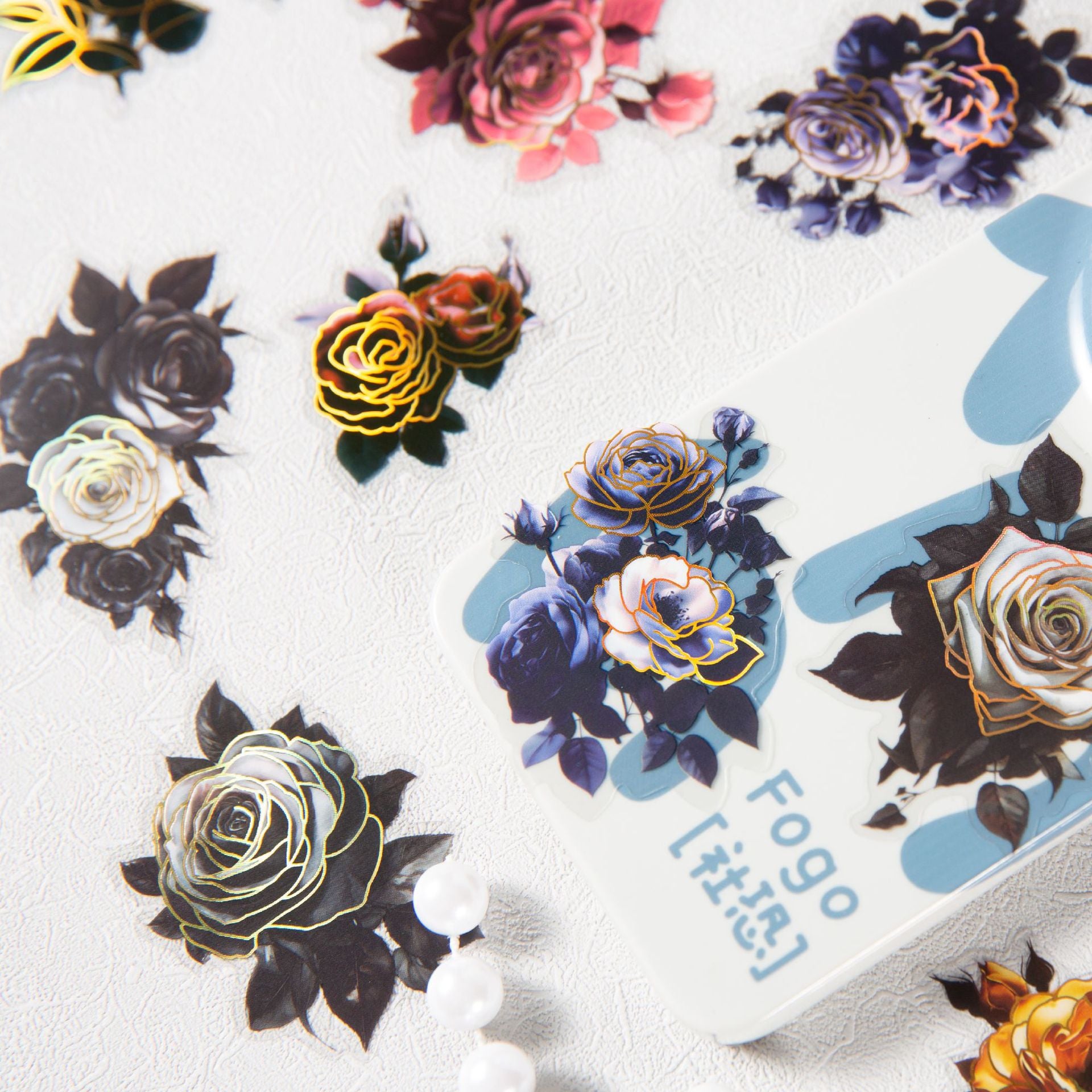 20 Pcs Dark Rose Stickers YHMG