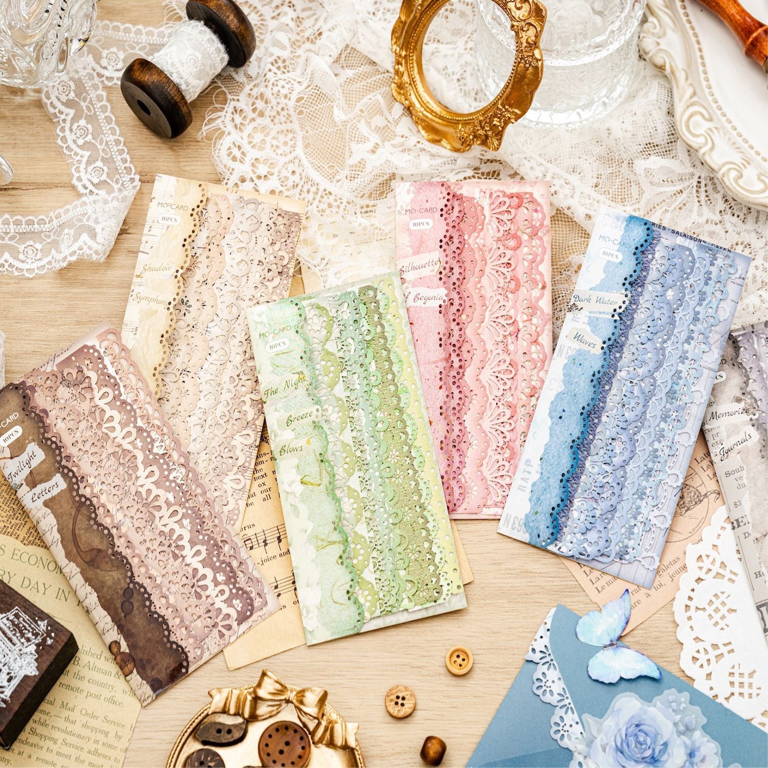 10 Pcs Cutout Lace Stickers YRZZ