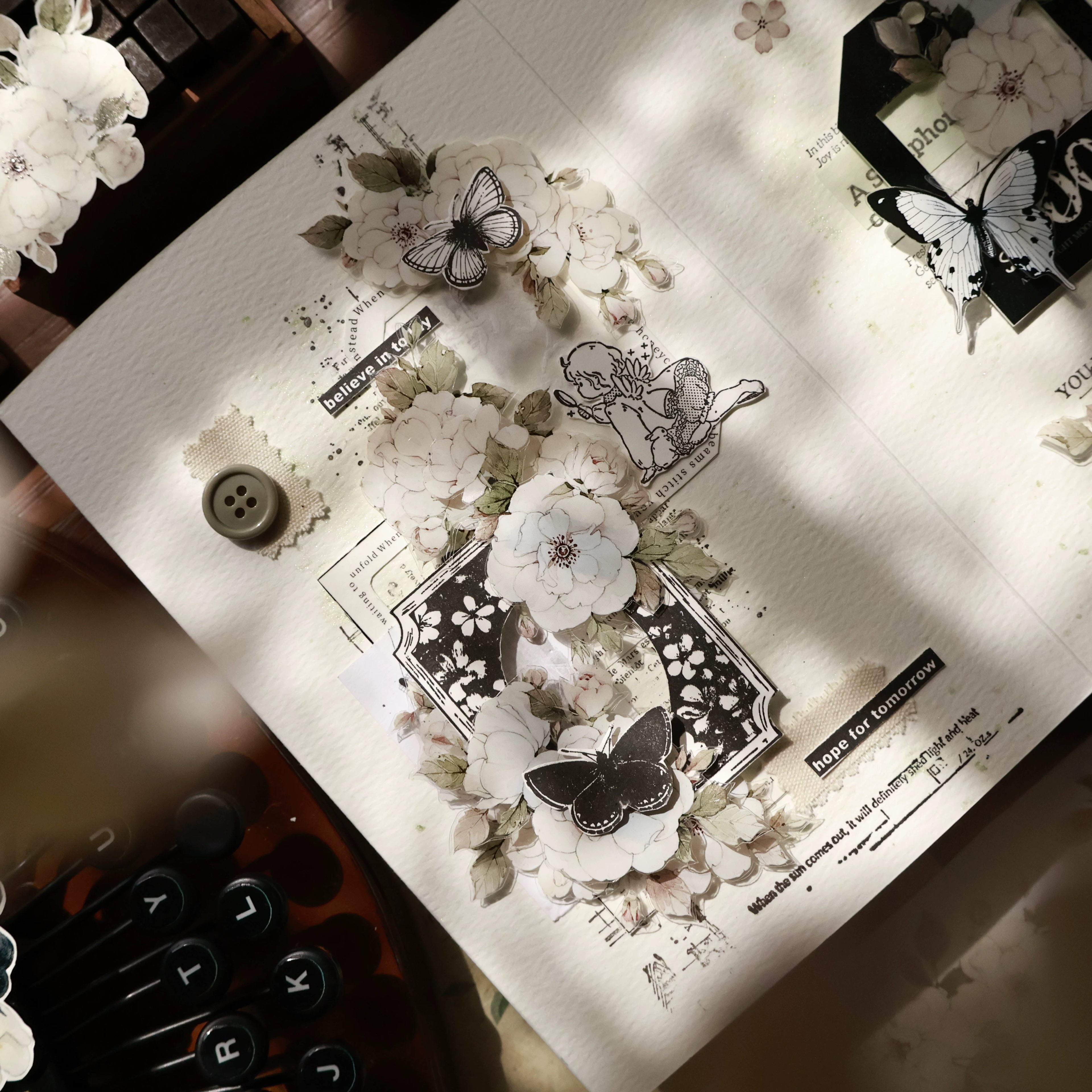 Floral Decorative Tape Rolls- Moonlight Eglantine