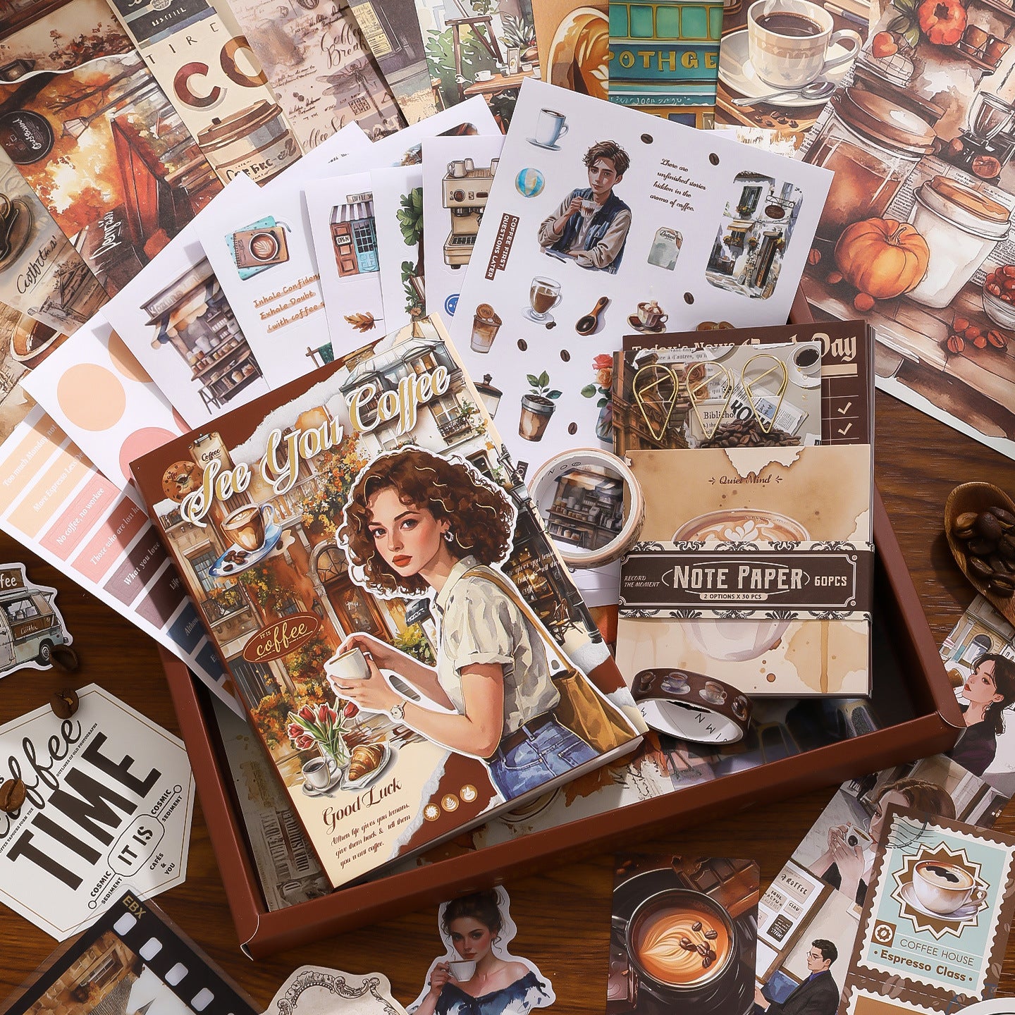 147 Pcs Vintage Junk Journal Supplies Gift Kit MXSH