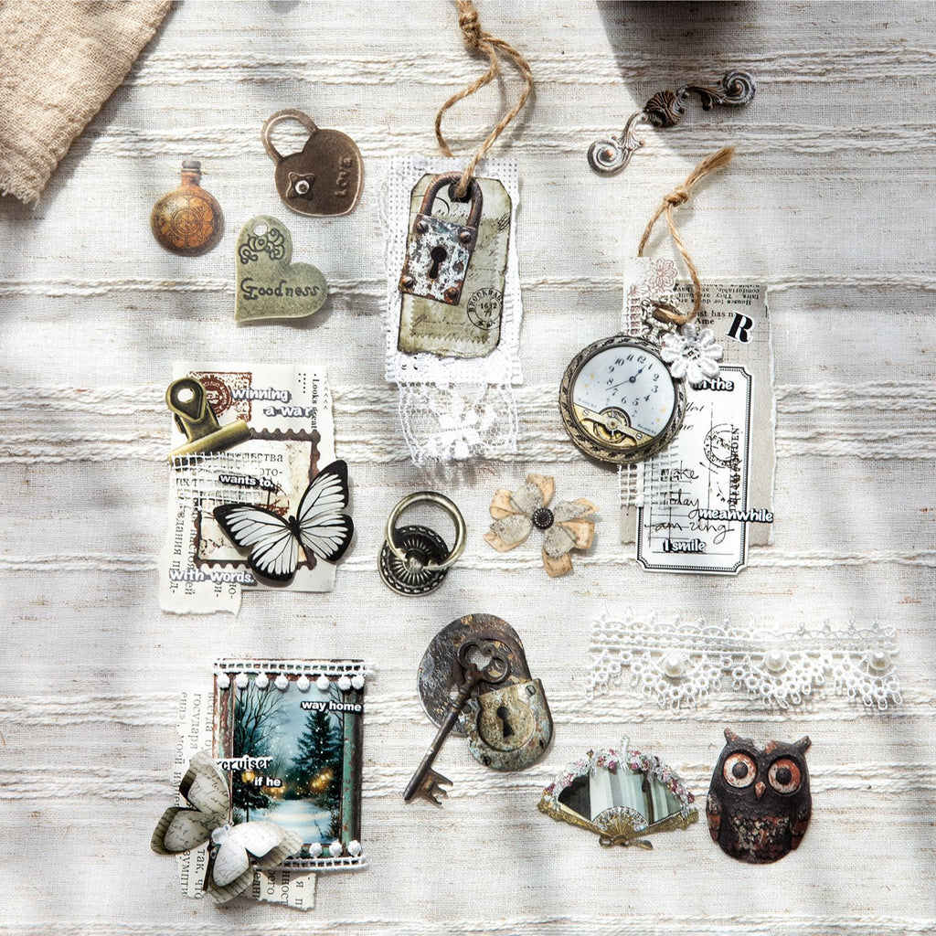 50 Pcs Vintage Metal Gadget Stickers JWJX