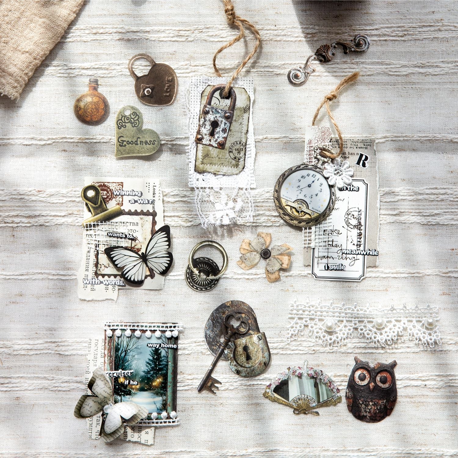 50 Pcs Vintage Metal Gadget Stickers JWJX