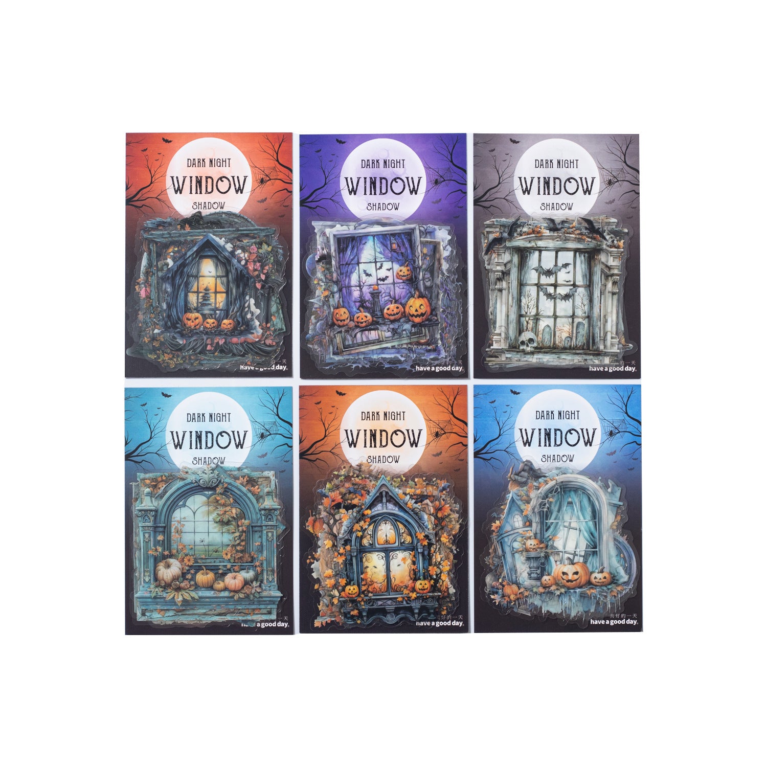 10 Pcs Halloween Windows PET Stickers AYCY