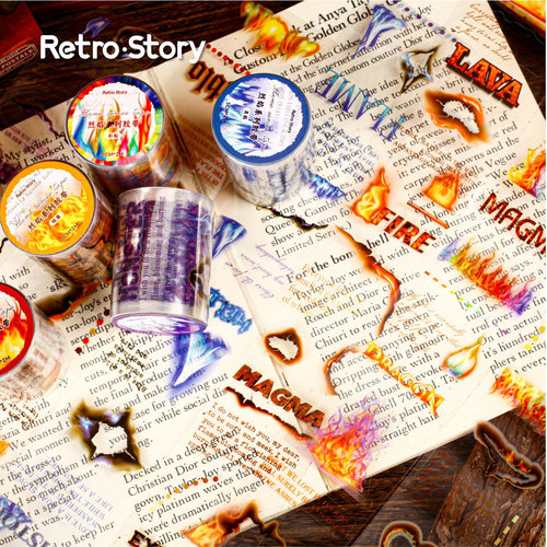 1 Roll Fire Theme PET Sticker Tape LYXL