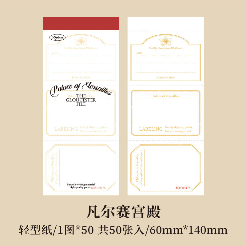 50 Pcs Vintage Notepad Scrapbook Paper GLST