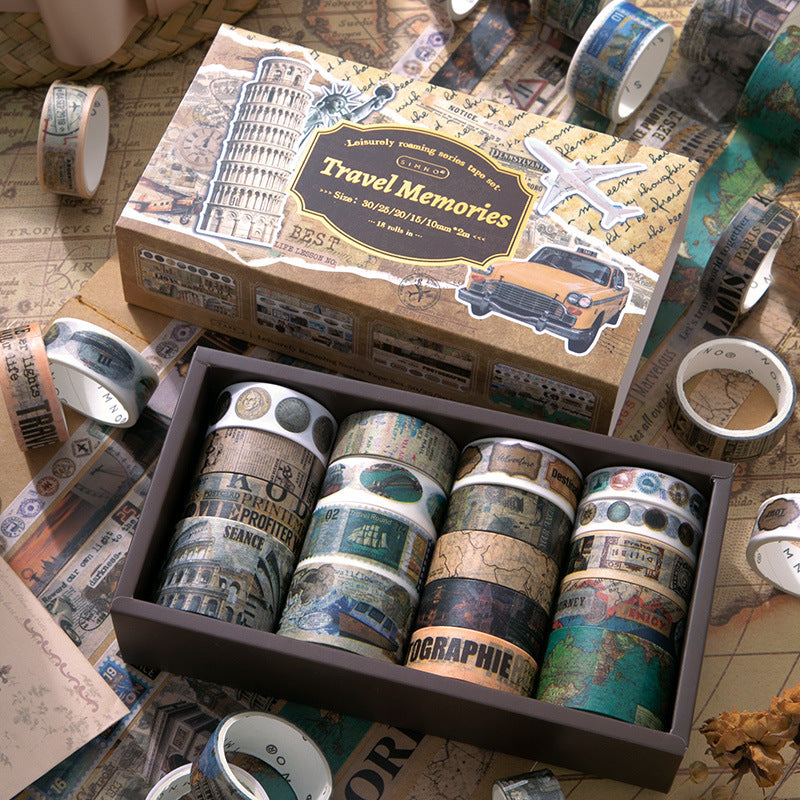 18 Rolls Vintage Washi Tape Set SGHL