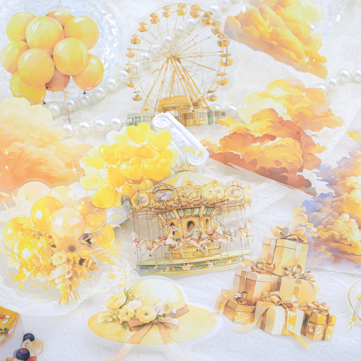 15 Pcs Fantasy Festival Theme PET Stickers FMLY