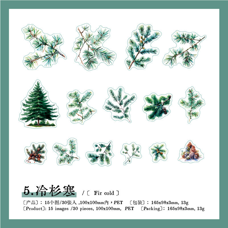 30 Pcs Branches PET Stickers SYZY