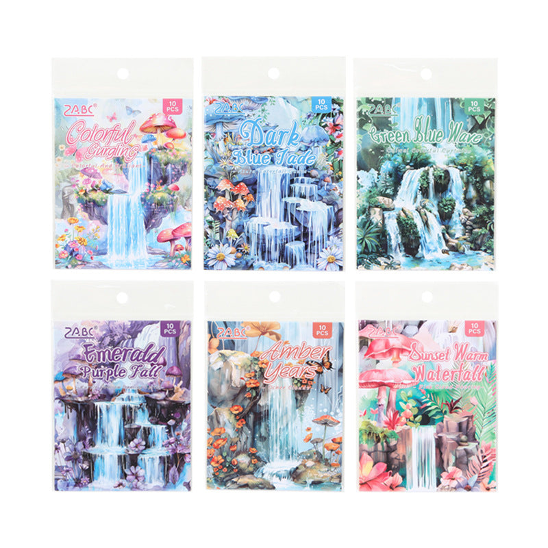 10 Pcs Waterfall PET Scrapbook Stickers CLPG