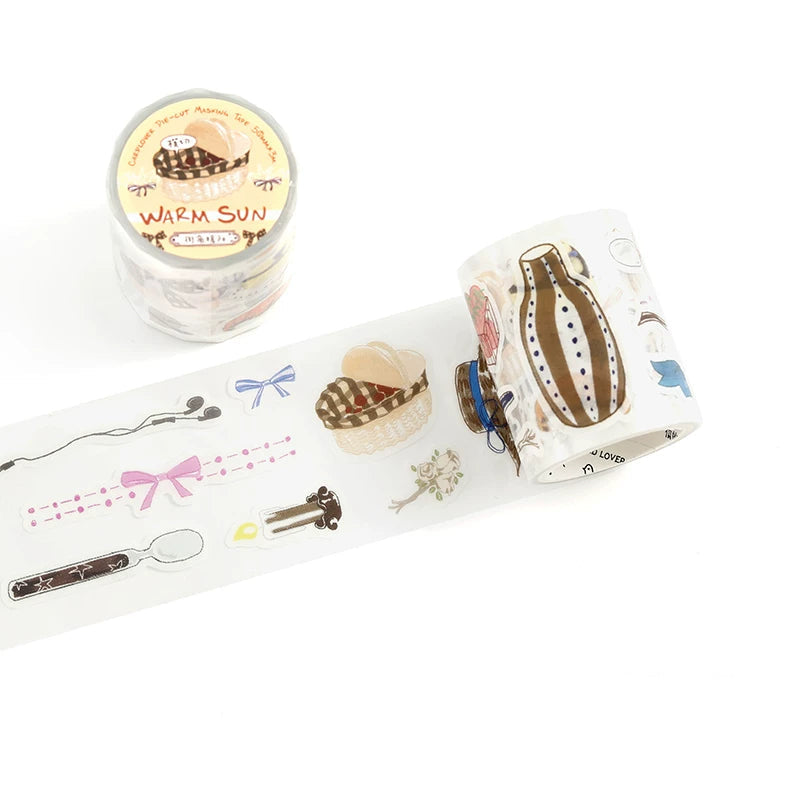 French Coquette Retro Room Die-Cut PET Tape - Warm Sun