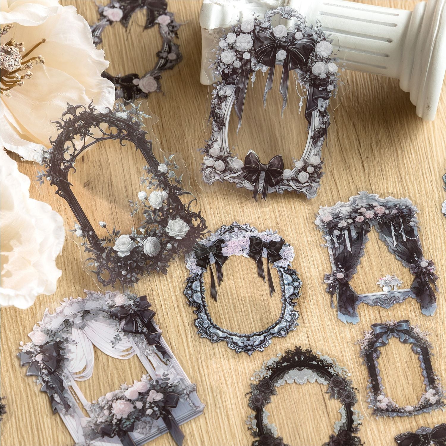 20 Pcs Floral Door PET Stickers HJBWG