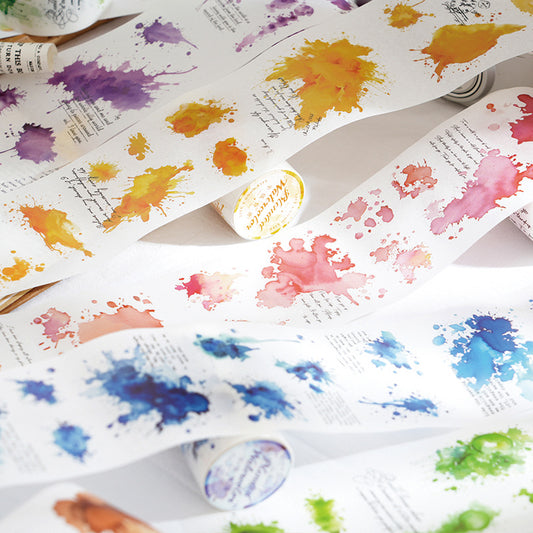 1 Roll Die-cut Watercolor Washi Stickers Tape YRSC