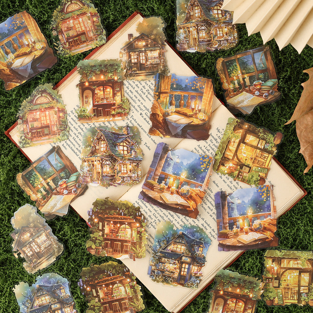 20 Pcs Magic Door House Window PET Stickers MLQY
