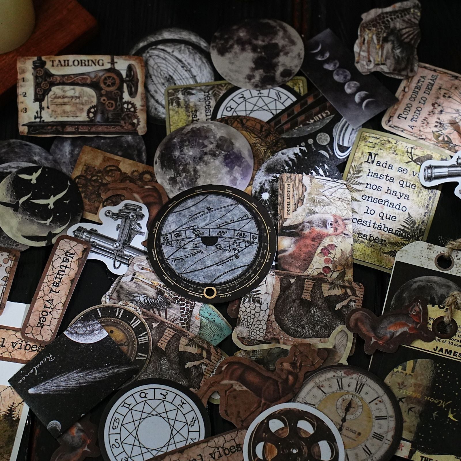 50 Pcs Vintage Washi Stickers SDJY