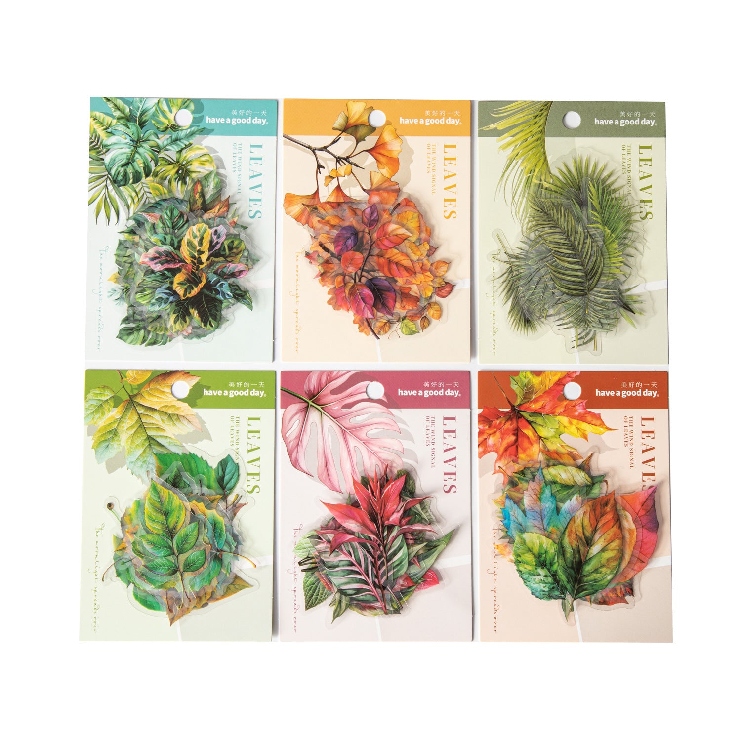 15 Pcs Leaf PET Stickers YZFX