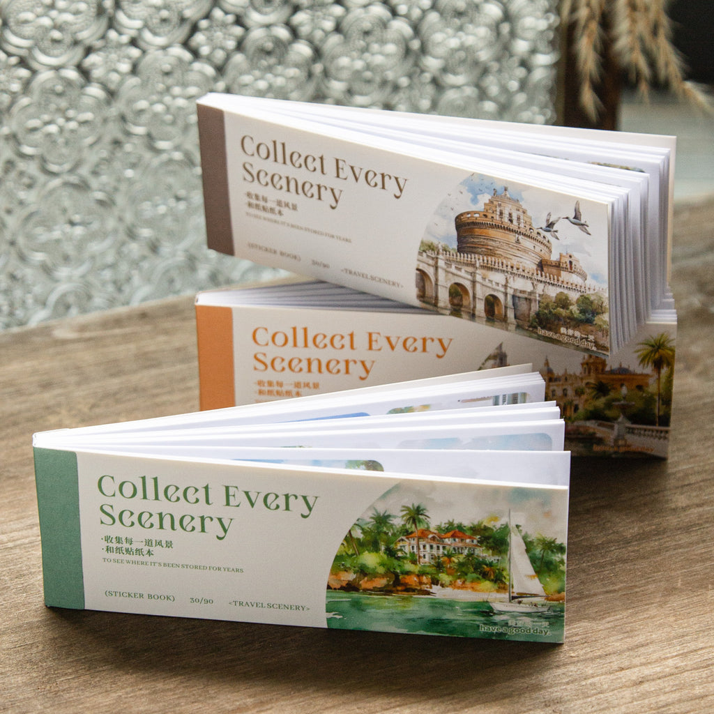 30 Pcs Travel Landscape Washi Stickers Book SJYDFJ