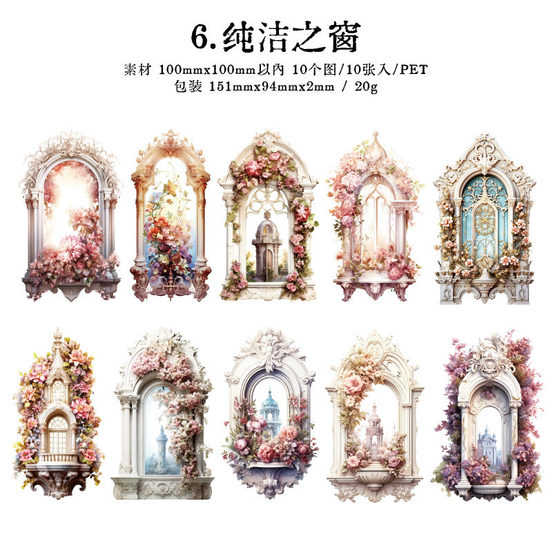 10 Pcs Windows PET Stickers XLHC