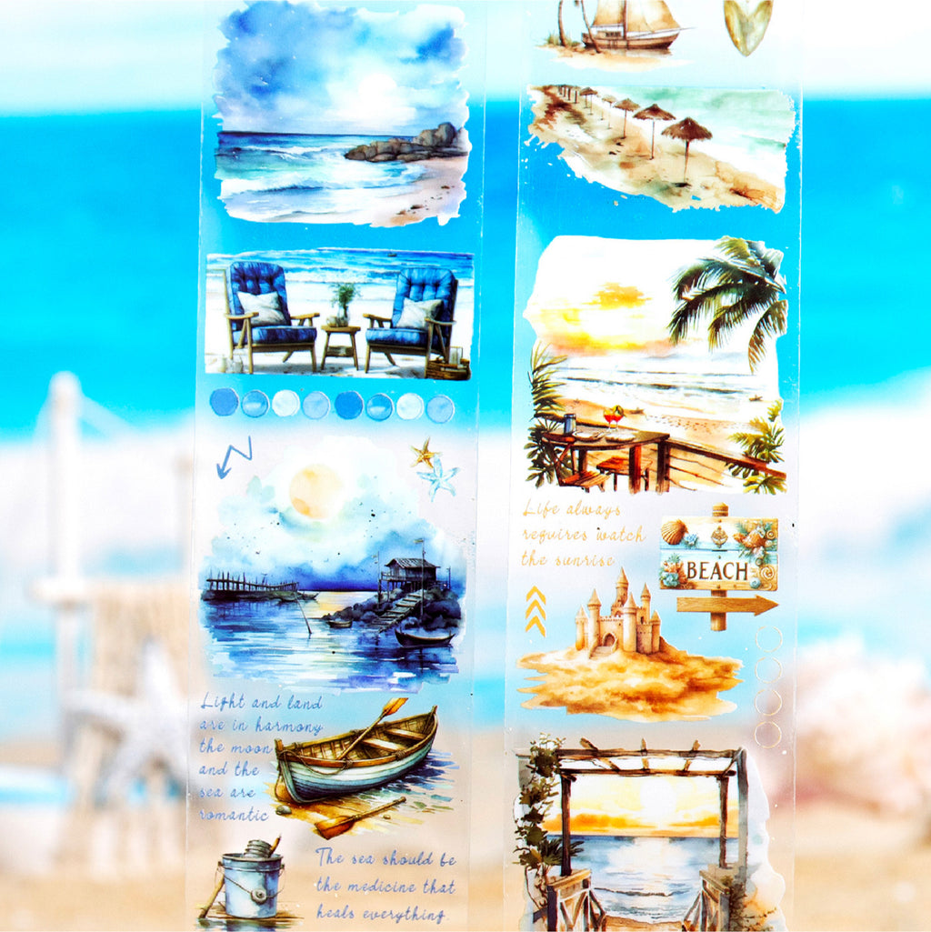 1 Roll Sea Beach Theme PET Tape HFQF