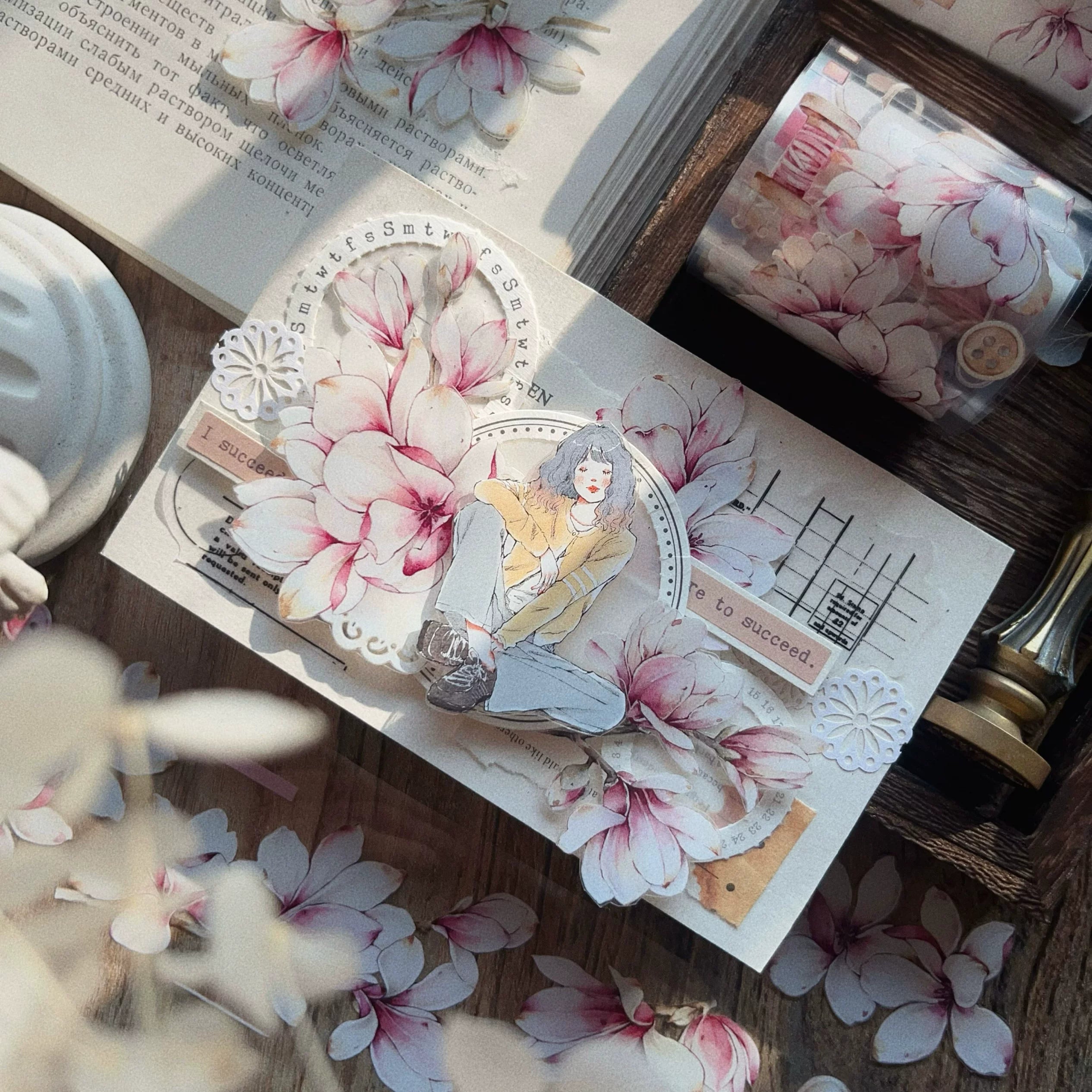 Floral Decorative Tape Rolls- Magnolia Grace