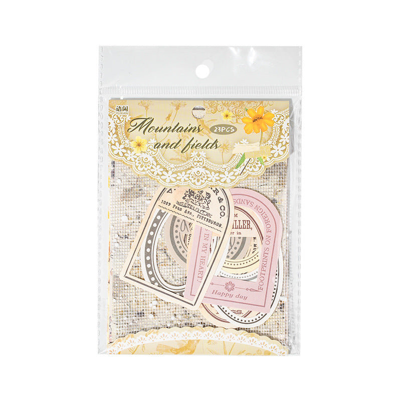 23 Pcs Vintage Scrapbook Paper Kit MSYX