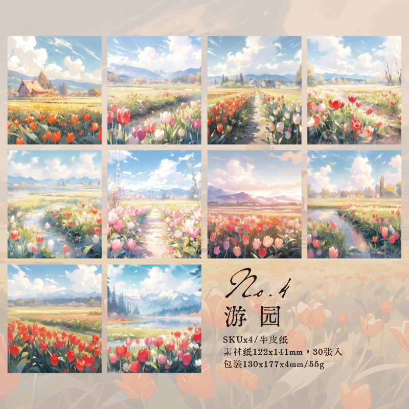 30 Pcs Landscape Scrapbook Paper HTQX