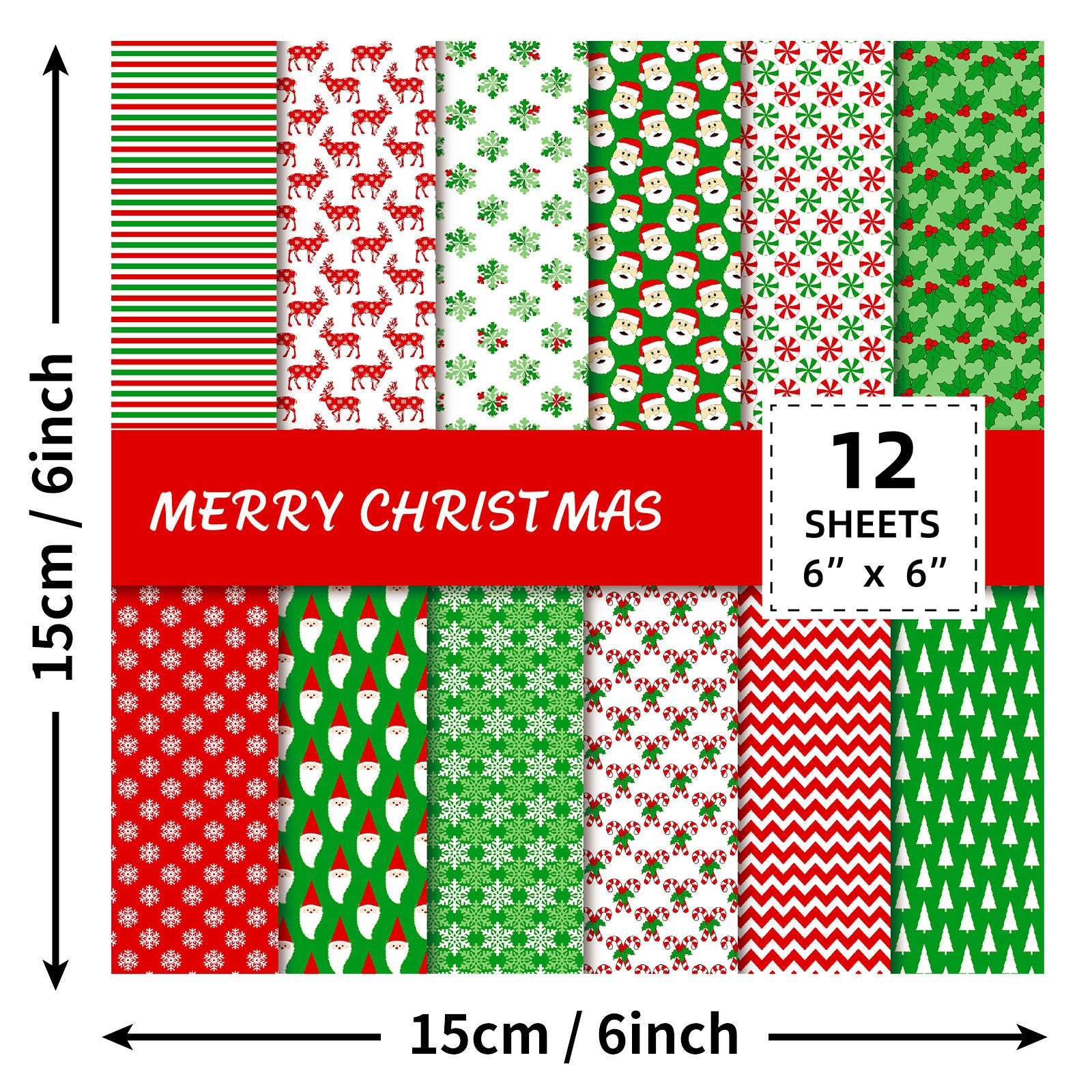 6 inch Christmas Scrapbook Paper Pad PA256