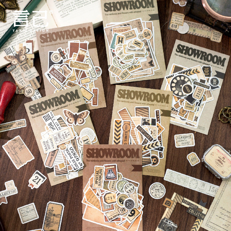 40 Pcs Vintage Junk Journal Stickers PTCLS