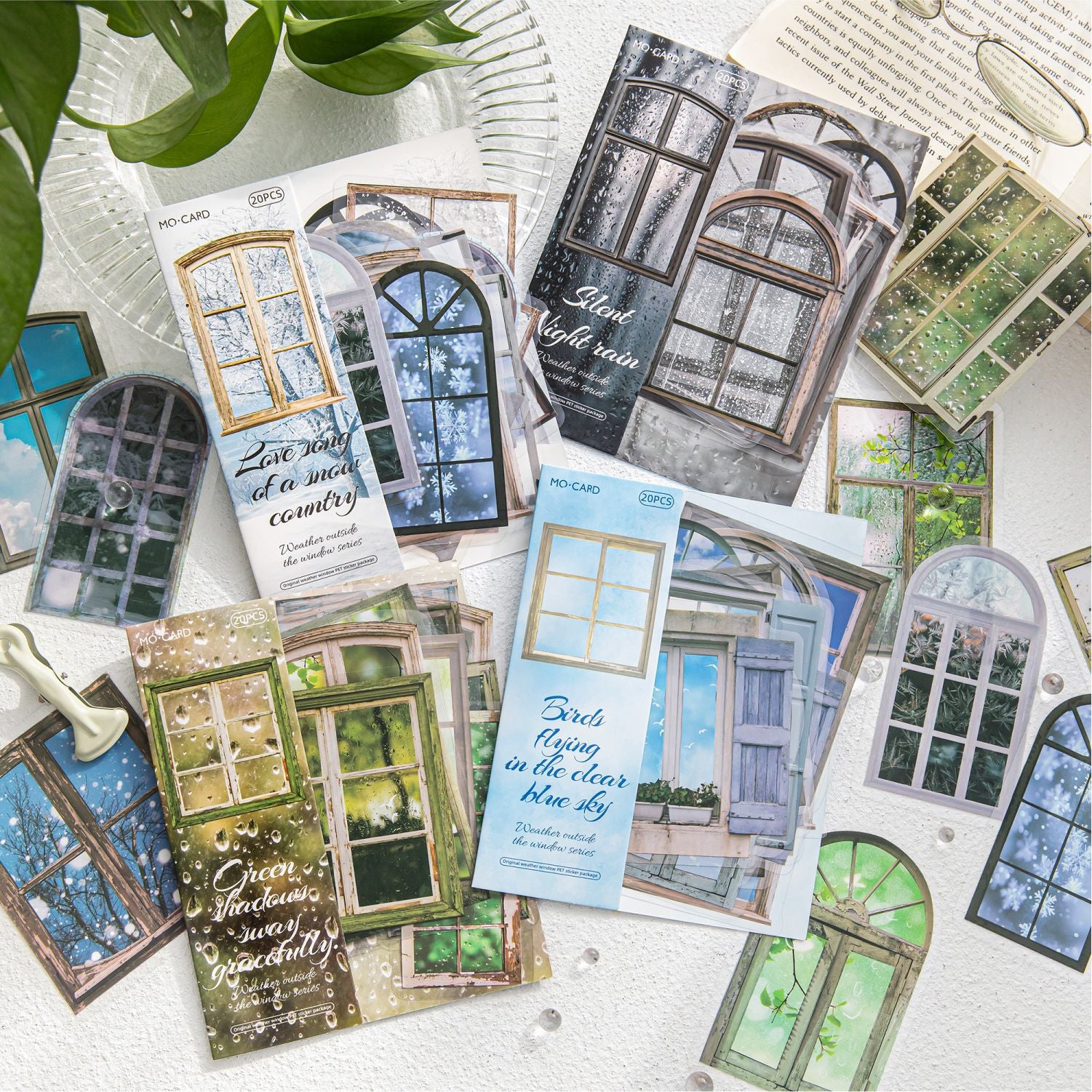 20 Pcs Window PET Stickers CWQX