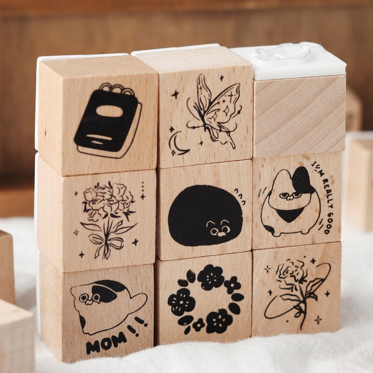 4 Pcs Wooden Stamp Kit YJZJ