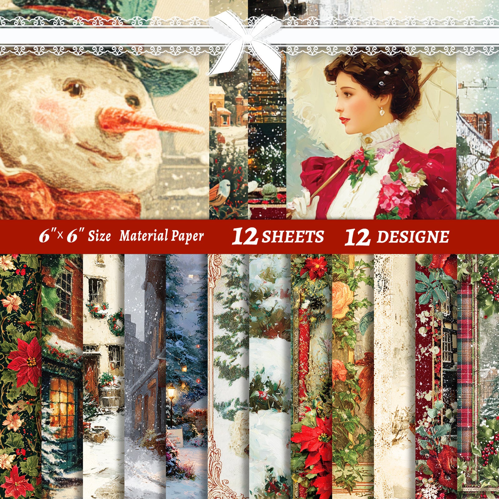 6 inch Victoria Winter Scrapbook Paper Pad PA788