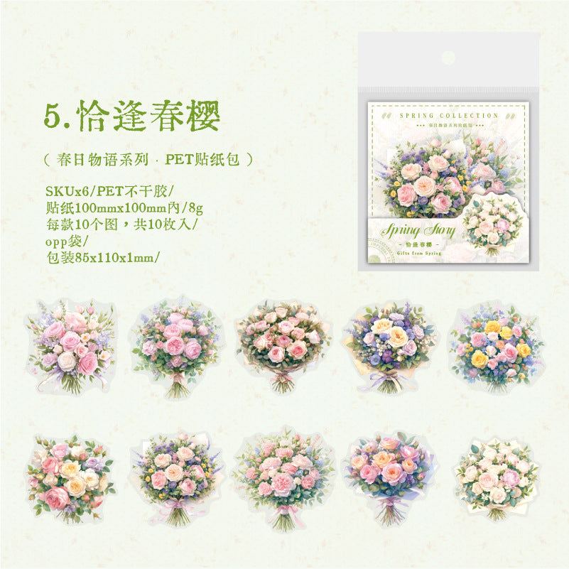 10 Pcs PET Girl Stickers CRWY