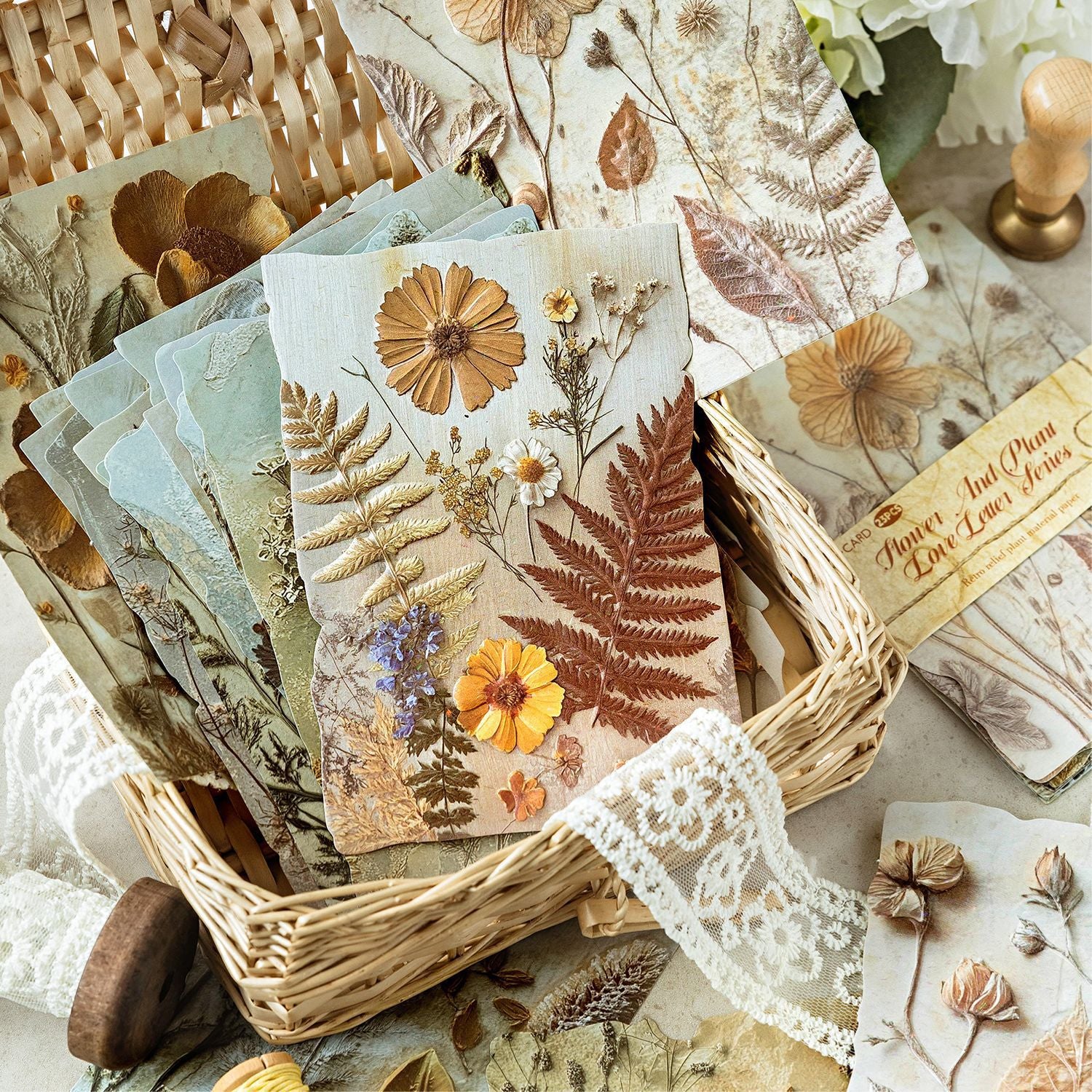 23 Pcs Botanical Relief Journal  Paper REP02