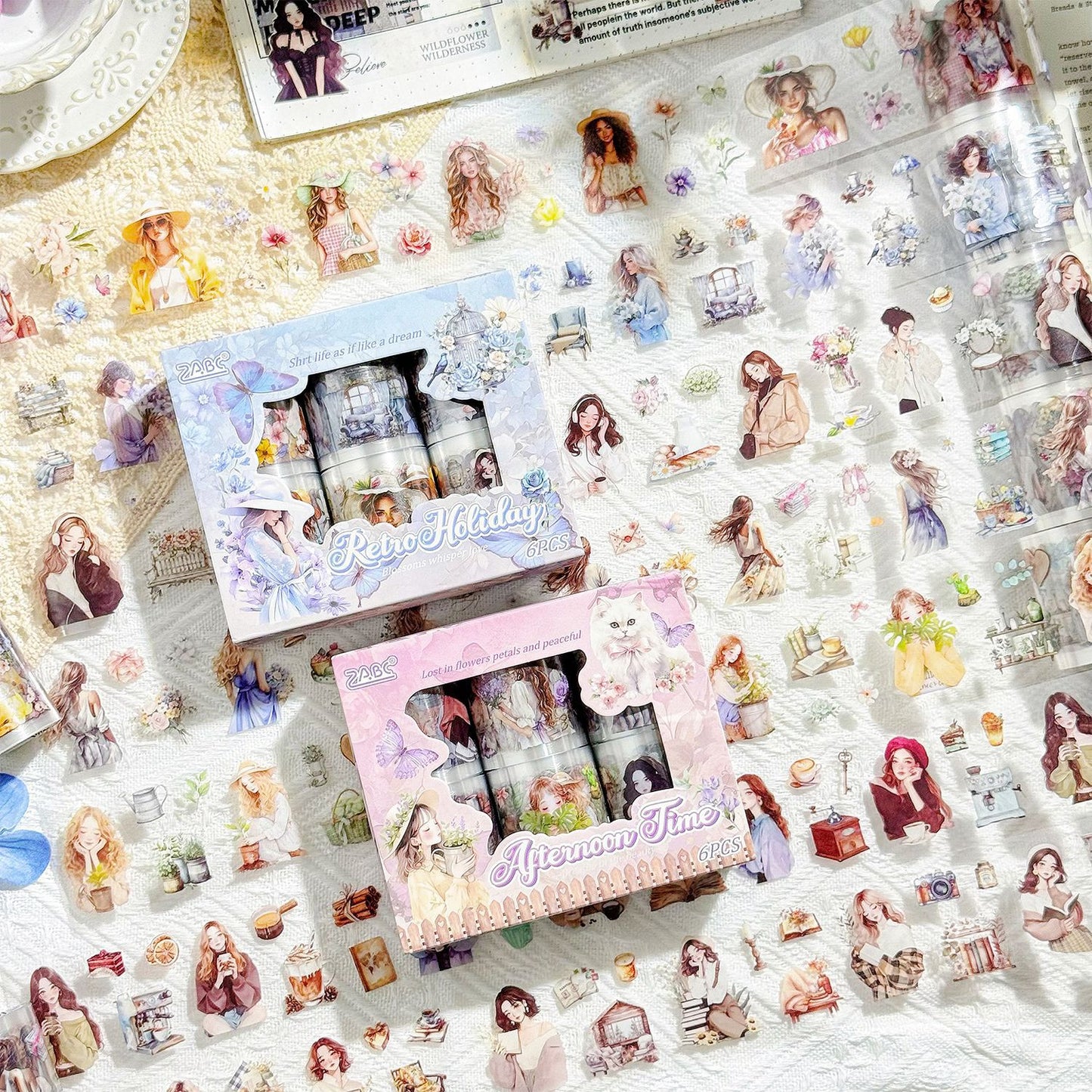 6 Roll Girl Lifestyle PET Stickers Tapes NMSP