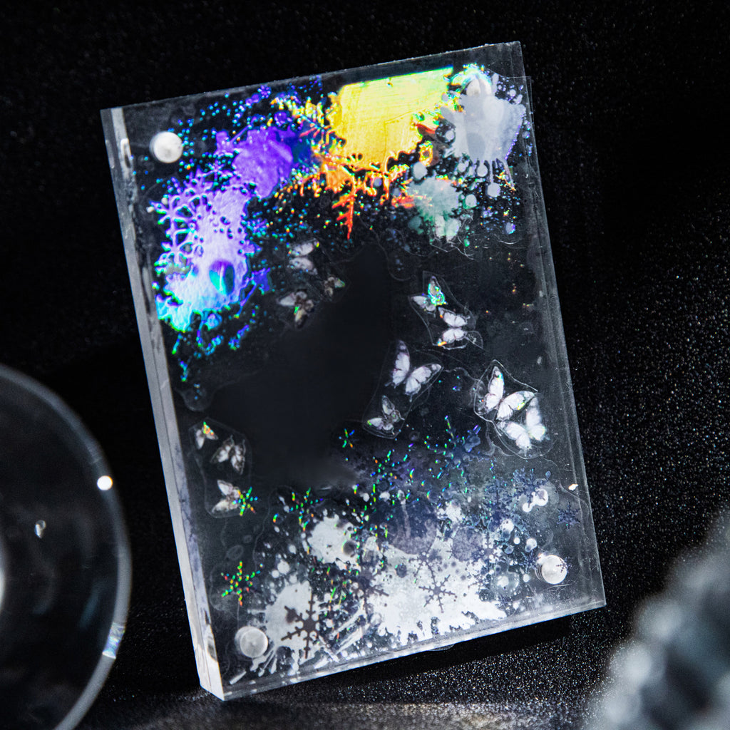 20 Pcs Black White Creative Journal PET Stickers HBHJ