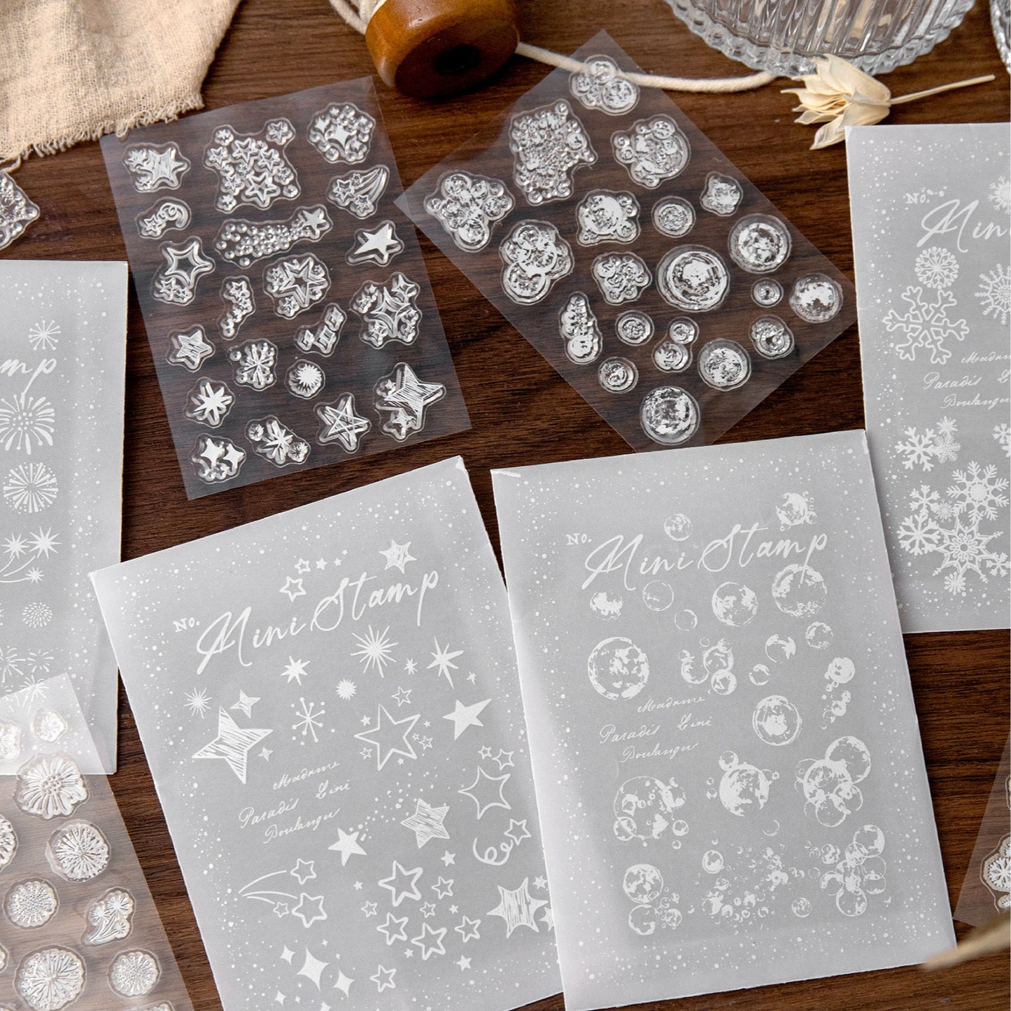 20 Pcs Firework Snowflake Silicone Stamp SLRC