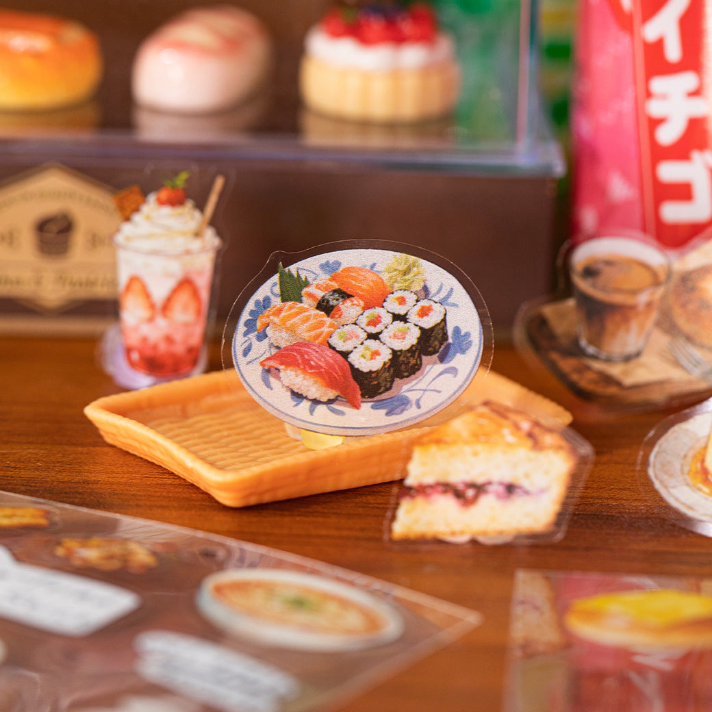 20 Sheets Food Themed PET Stickers Book YKSG