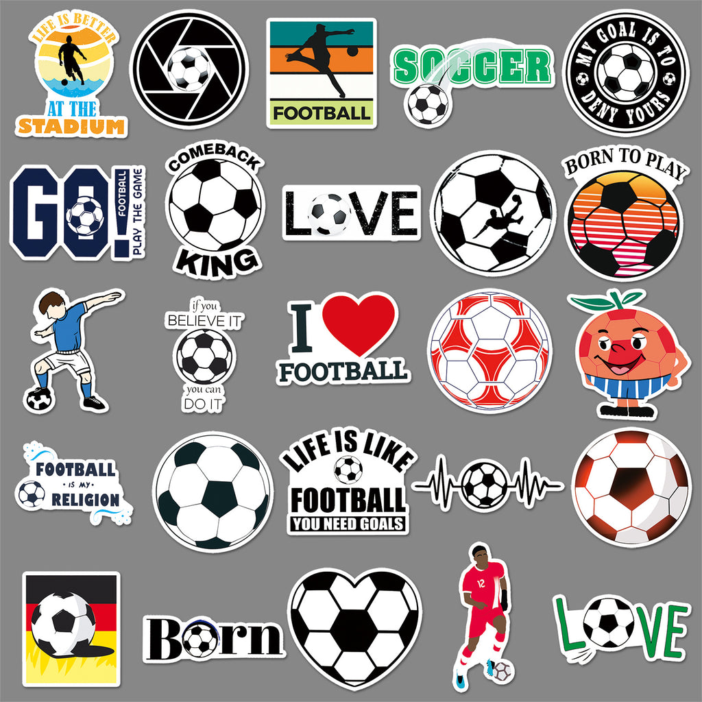 50Pcs Football Theme Waterproof Vinyl Stickers STY01